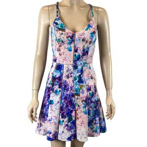 Parker Floral Print Sleeveless Dress With‎ Fit & Flare Skirt Size Small